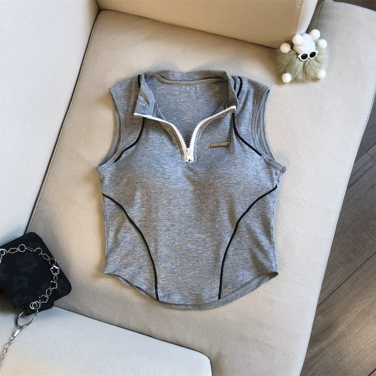 Barcelona Zip Up Built-In Bra Top